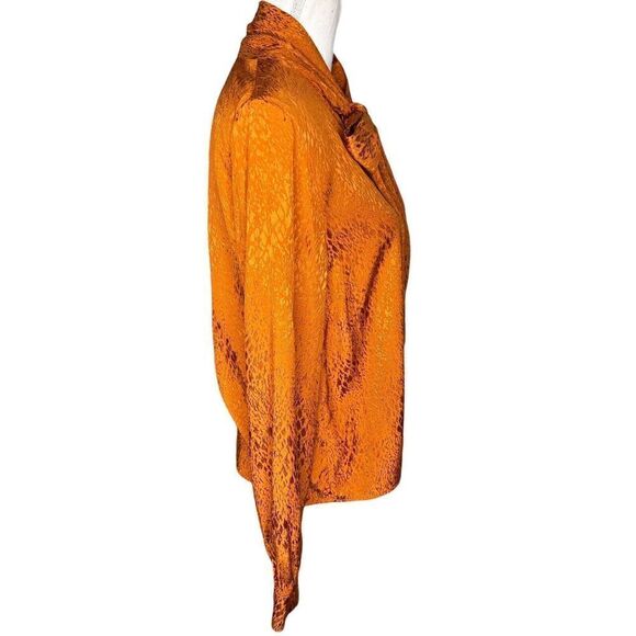 BABATON ARITZIA Vandely Burnt Orange Button Down Long Sleeve Neck Tie Sz Med - Picture 3 of 7